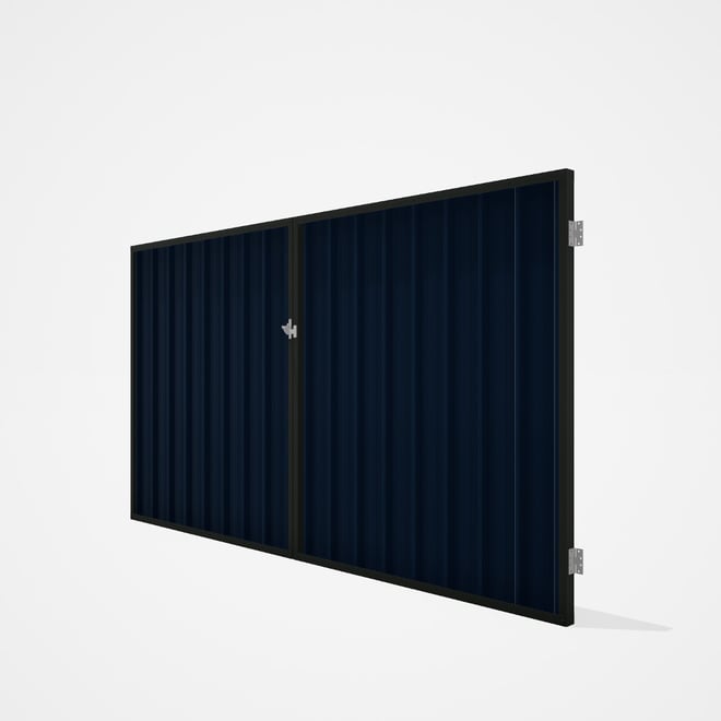 Good Neighbour® Superdek® Double Gate Standard .32 BMT 1.8m High Sheet: Mountain Blue, Frame: Slate 