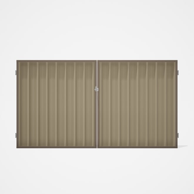 Good Neighbour® Superdek® Double Gate Standard .32 BMT 1.8m High Sheet: Merino, Frame: Beige