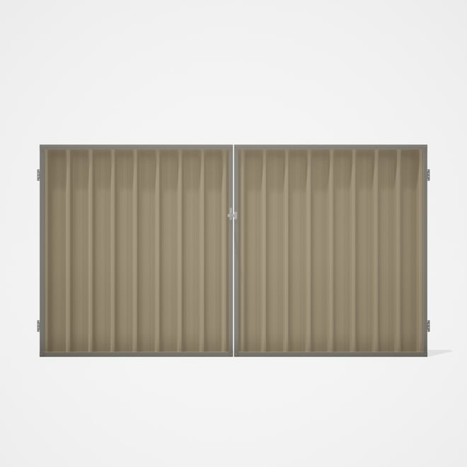 Good Neighbour® Superdek® Double Gate Standard .32 BMT 1.8m High Sheet: Merino, Frame: Birch