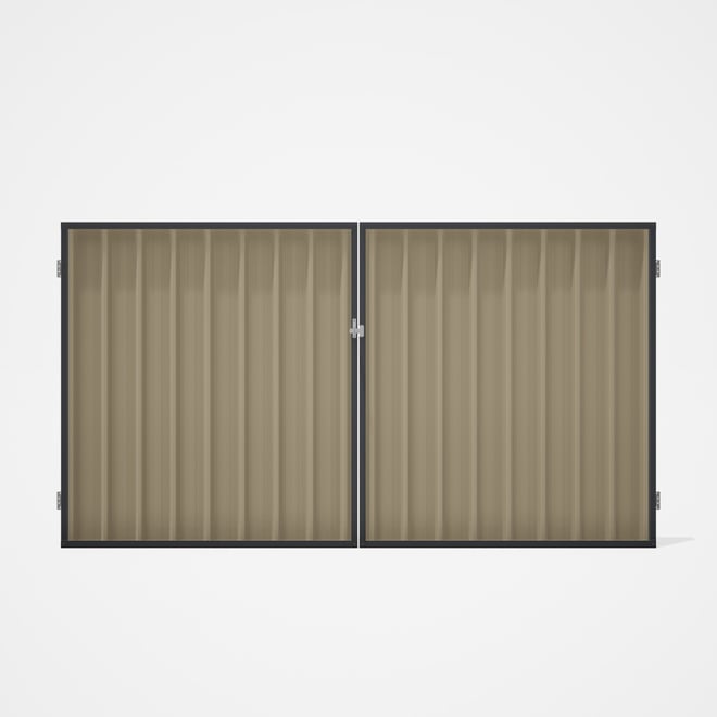 Good Neighbour® Superdek® Double Gate Standard .32 BMT 1.8m High Sheet: Merino, Frame: Granite