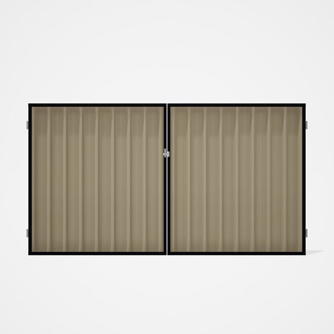 Good Neighbour® Superdek® Double Gate Standard .32 BMT 1.8m High Sheet: Merino, Frame: Gun Metal Gre