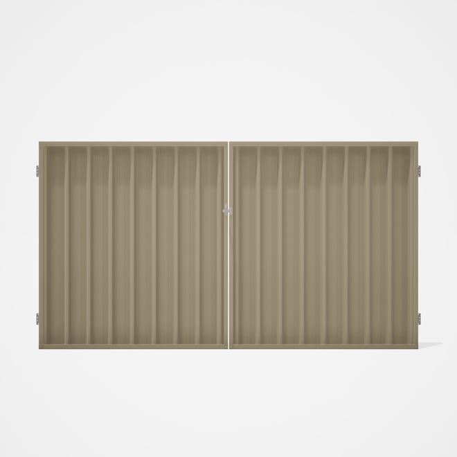 Good Neighbour® Superdek® Double Gate Standard .32 BMT 1.8m High Sheet: Merino, Frame: Merino
