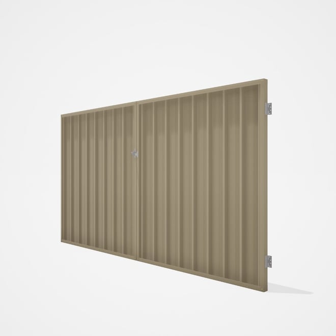 Good Neighbour® Superdek® Double Gate Standard .32 BMT 1.8m High Sheet: Merino, Frame: Merino
