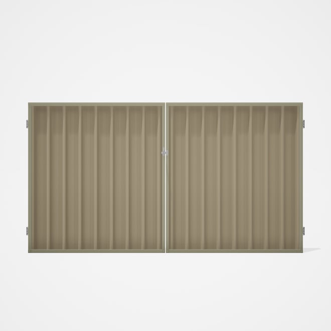 Good Neighbour® Superdek® Double Gate Standard .32 BMT 1.8m High Sheet: Merino, Frame: Moss Vale San
