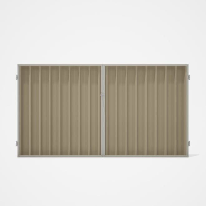 Good Neighbour® Superdek® Double Gate Standard .32 BMT 1.8m High Sheet: Merino, Frame: Off White