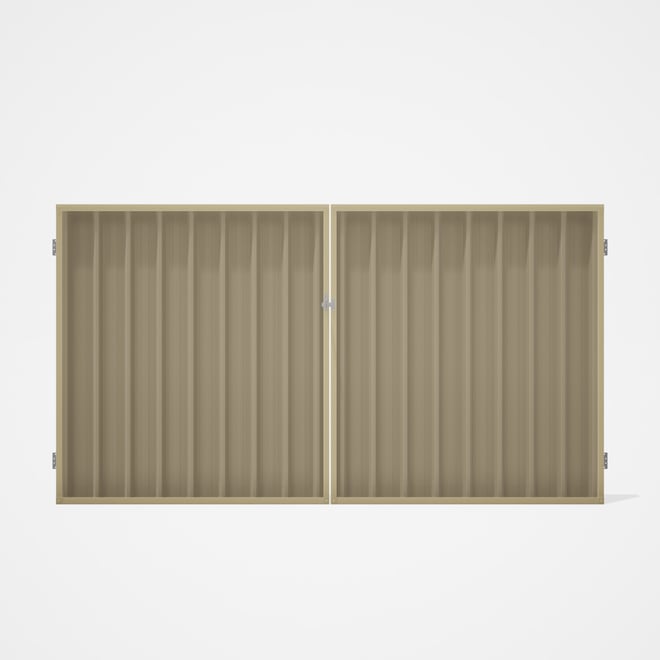 Good Neighbour® Superdek® Double Gate Standard .32 BMT 1.8m High Sheet: Merino, Frame: Primrose