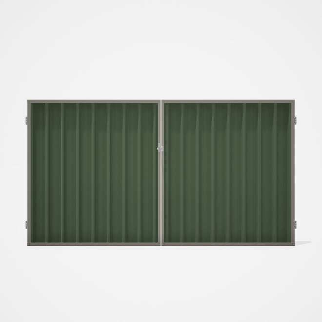 Good Neighbour® Superdek® Double Gate Standard .32 BMT 1.8m High Sheet: Mist Green, Frame: Birch