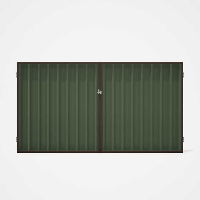 Good Neighbour® Superdek® Double Gate Standard .32 BMT 1.8m High Sheet: Mist Green, Frame: Banyan Br