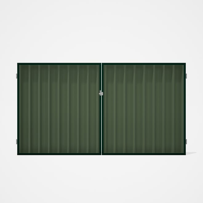 Good Neighbour® Superdek® Double Gate Standard .32 BMT 1.8m High Sheet: Mist Green, Frame: Caulfield