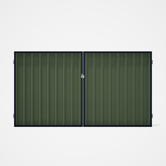 Good Neighbour® Superdek® Double Gate Standard .32 BMT 1.8m High Sheet: Mist Green, Frame: Dark Ston
