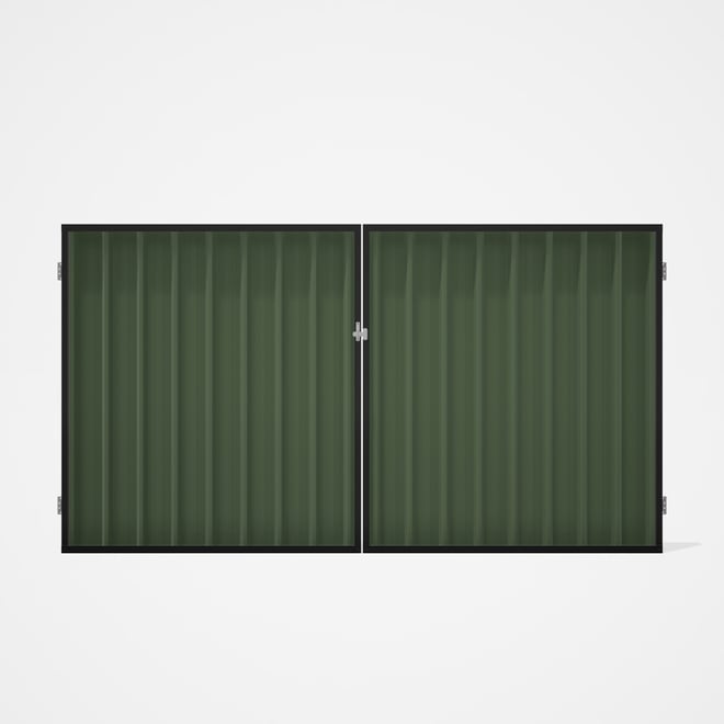 Good Neighbour® Superdek® Double Gate Standard .32 BMT 1.8m High Sheet: Mist Green, Frame: Ebony
