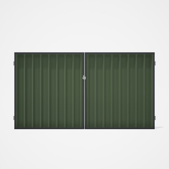 Good Neighbour® Superdek® Double Gate Standard .32 BMT 1.8m High Sheet: Mist Green, Frame: Granite