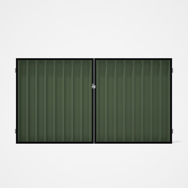 Good Neighbour® Superdek® Double Gate Standard .32 BMT 1.8m High Sheet: Mist Green, Frame: Gun Metal