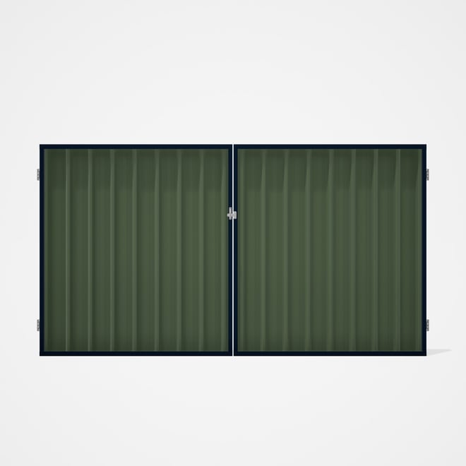 Good Neighbour® Superdek® Double Gate Standard .32 BMT 1.8m High Sheet: Mist Green, Frame: Mountain 