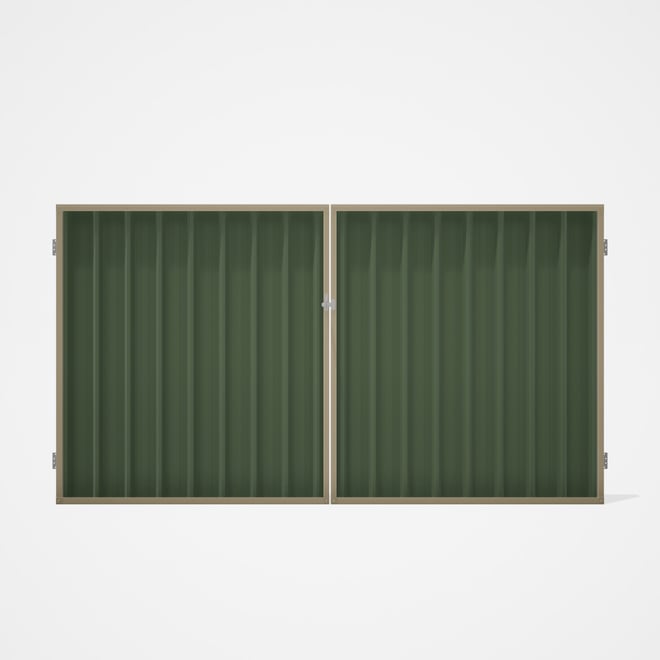 Good Neighbour® Superdek® Double Gate Standard .32 BMT 1.8m High Sheet: Mist Green, Frame: Merino