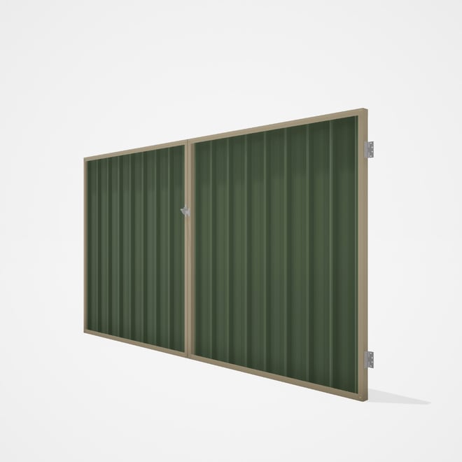 Good Neighbour® Superdek® Double Gate Standard .32 BMT 1.8m High Sheet: Mist Green, Frame: Merino