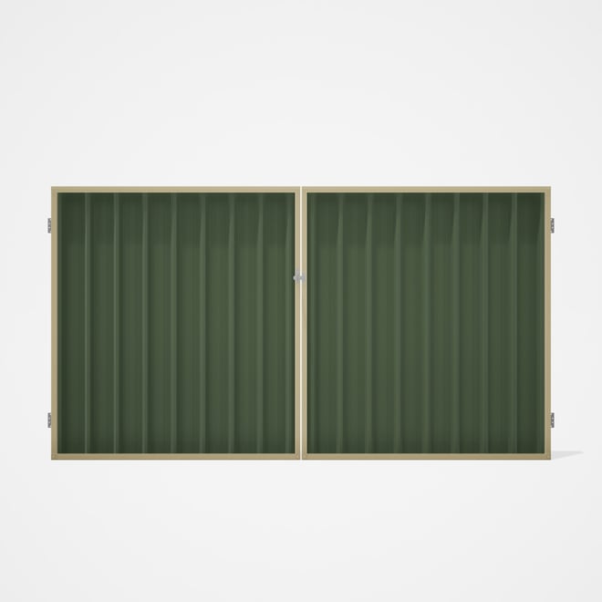 Good Neighbour® Superdek® Double Gate Standard .32 BMT 1.8m High Sheet: Mist Green, Frame: Primrose