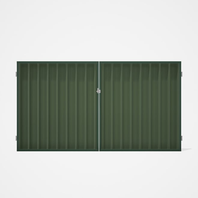 Good Neighbour® Superdek® Double Gate Standard .32 BMT 1.8m High Sheet: Mist Green, Frame: Rivergum