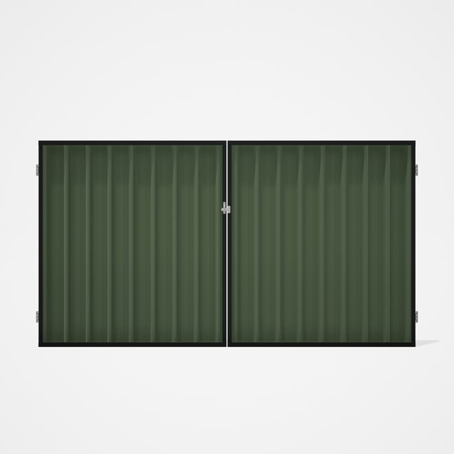 Good Neighbour® Superdek® Double Gate Standard .32 BMT 1.8m High Sheet: Mist Green, Frame: Slate Gre