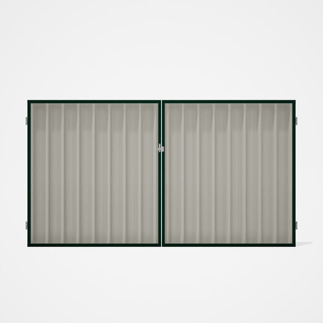 Good Neighbour® Superdek® Double Gate Standard .32 BMT 1.8m High Sheet: Off White, Frame: Caulfield 