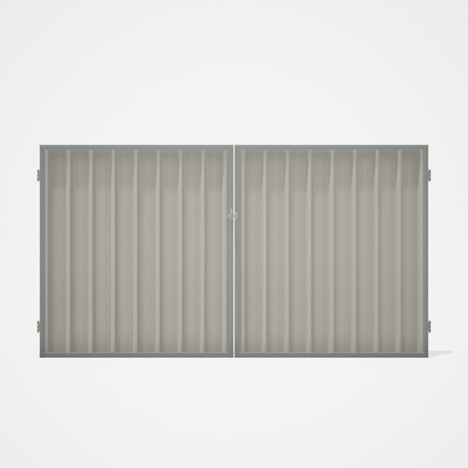Good Neighbour® Superdek® Double Gate Standard .32 BMT 1.8m High Sheet: Off White, Frame: Gull Grey