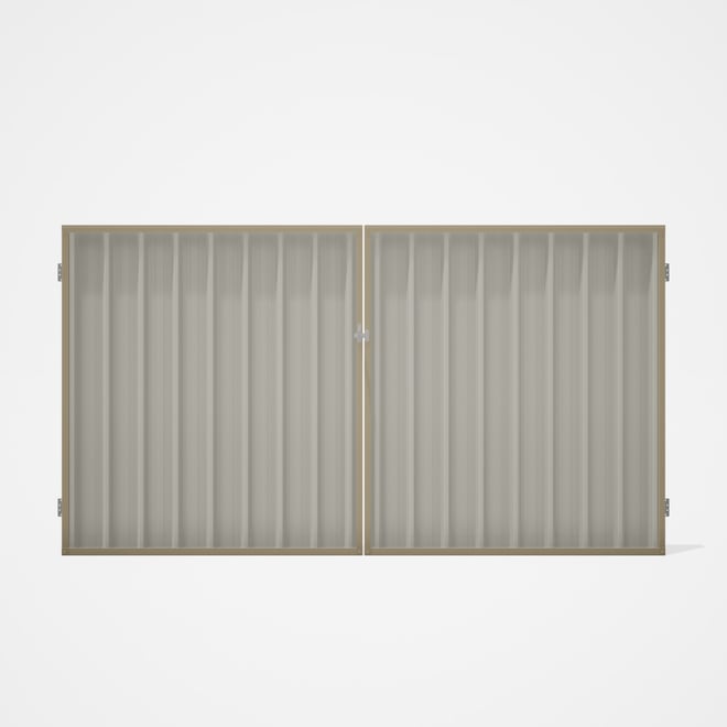 Good Neighbour® Superdek® Double Gate Standard .32 BMT 1.8m High Sheet: Off White, Frame: Merino