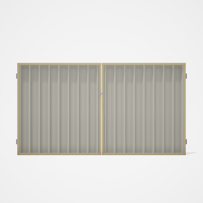 Good Neighbour® Superdek® Double Gate Standard .32 BMT 1.8m High Sheet: Off White, Frame: Primrose