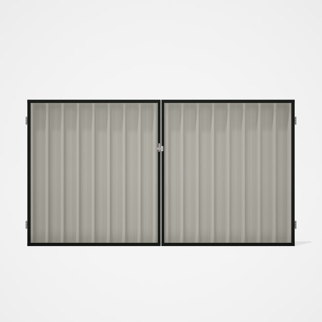 Good Neighbour® Superdek® Double Gate Standard .32 BMT 1.8m High Sheet: Off White, Frame: Slate Grey