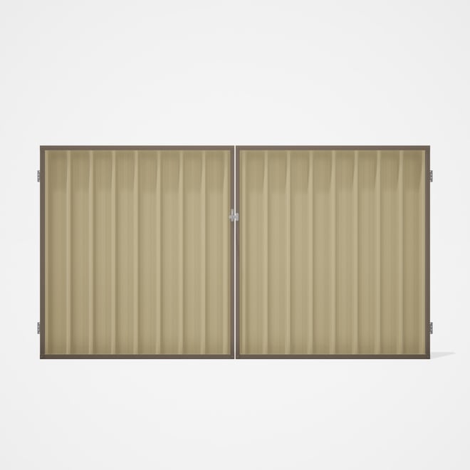 Good Neighbour® Superdek® Double Gate Standard .32 BMT 1.8m High Sheet: Primrose, Frame: Beige