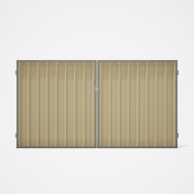Good Neighbour® Superdek® Double Gate Standard .32 BMT 1.8m High Sheet: Primrose, Frame: Birch