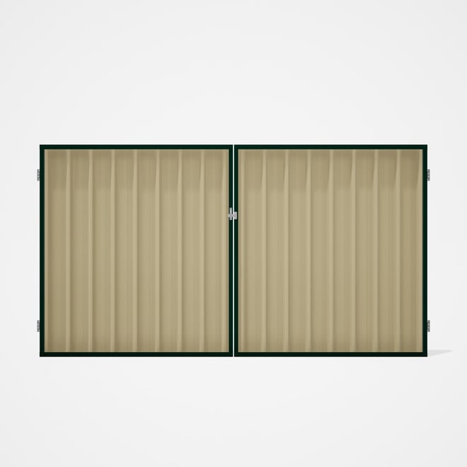 Good Neighbour® Superdek® Double Gate Standard .32 BMT 1.8m High Sheet: Primrose, Frame: Caulfield G