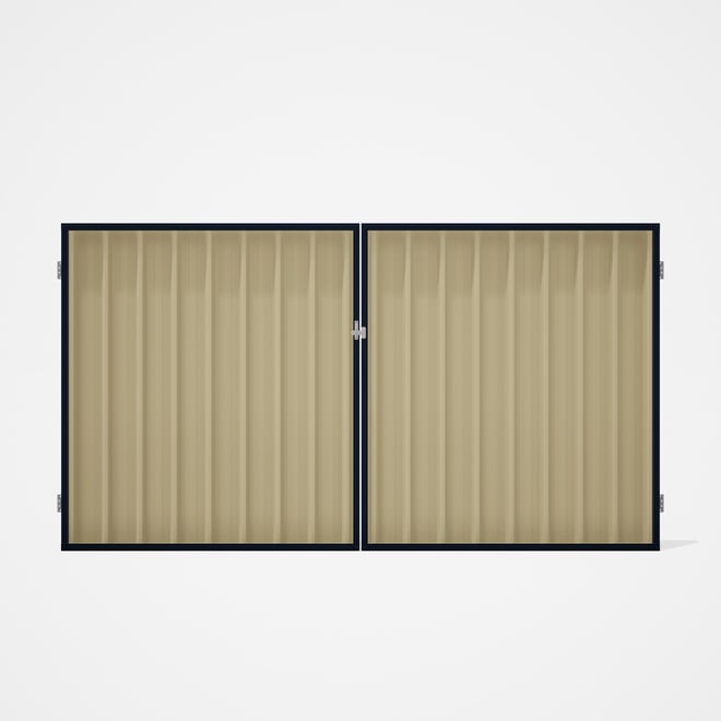 Good Neighbour® Superdek® Double Gate Standard .32 BMT 1.8m High Sheet: Primrose, Frame: Dark Stone