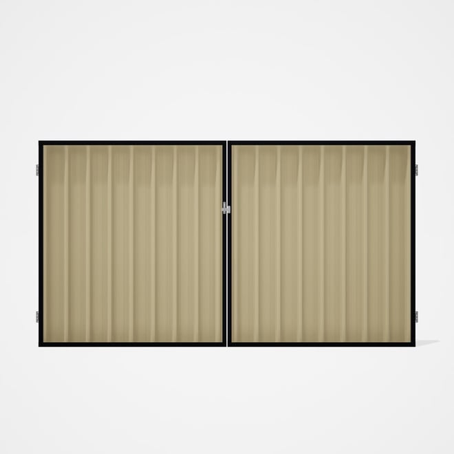 Good Neighbour® Superdek® Double Gate Standard .32 BMT 1.8m High Sheet: Primrose, Frame: Gun Metal G