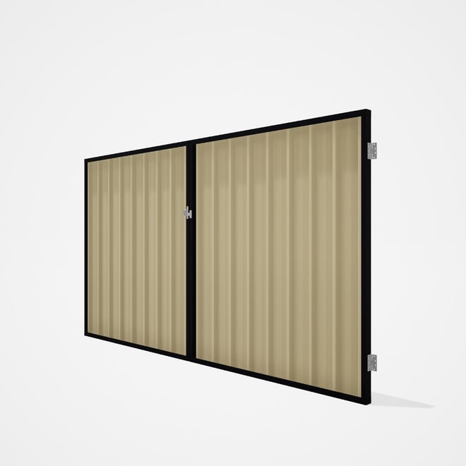 Good Neighbour® Superdek® Double Gate Standard .32 BMT 1.8m High Sheet: Primrose, Frame: Gun Metal G