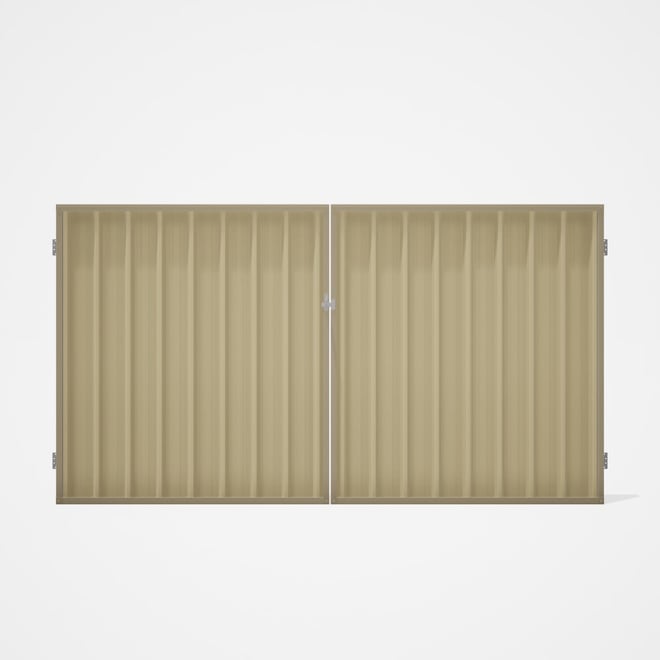 Good Neighbour® Superdek® Double Gate Standard .32 BMT 1.8m High Sheet: Primrose, Frame: Merino