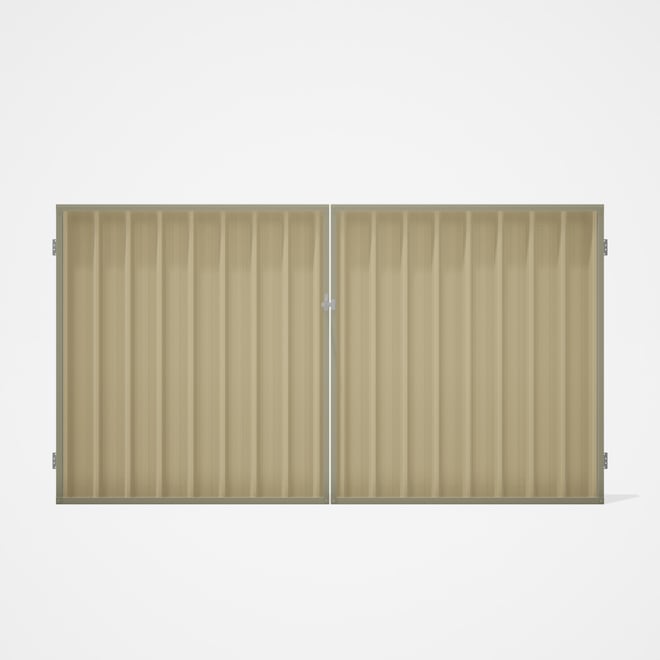 Good Neighbour® Superdek® Double Gate Standard .32 BMT 1.8m High Sheet: Primrose, Frame: Moss Vale S