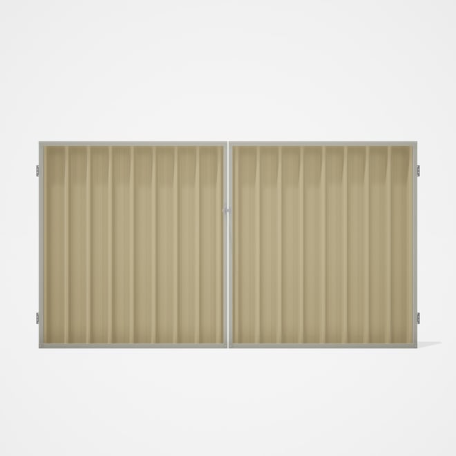 Good Neighbour® Superdek® Double Gate Standard .32 BMT 1.8m High Sheet: Primrose, Frame: Off White