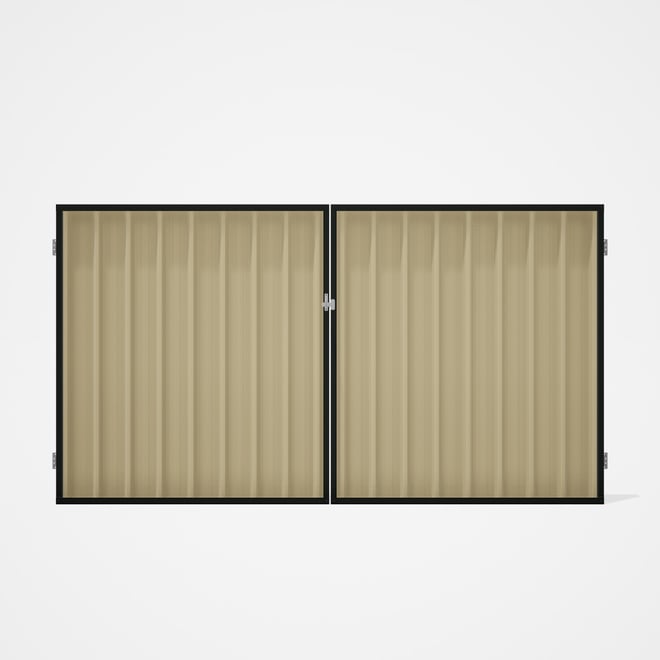 Good Neighbour® Superdek® Double Gate Standard .32 BMT 1.8m High Sheet: Primrose, Frame: Slate Grey