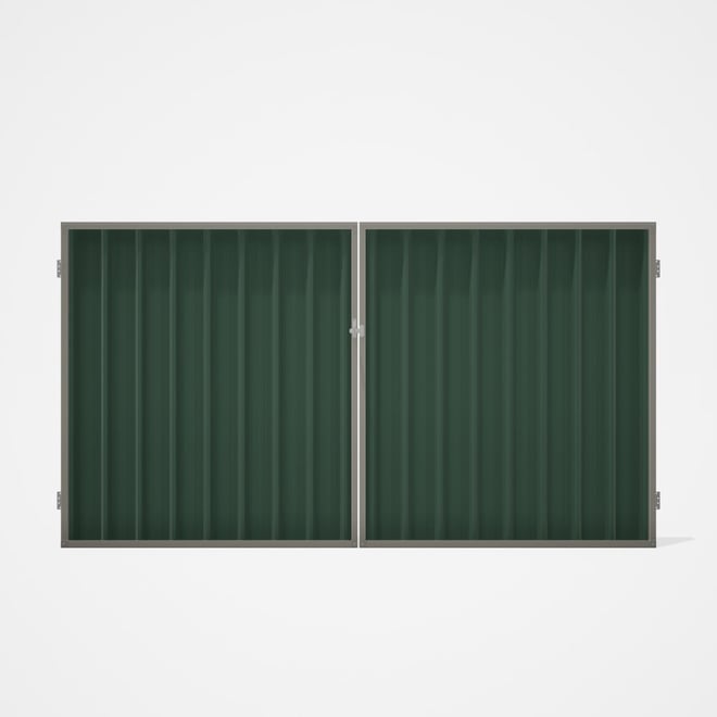Good Neighbour® Superdek® Double Gate Standard .32 BMT 1.8m High Sheet: Rivergum, Frame: Birch