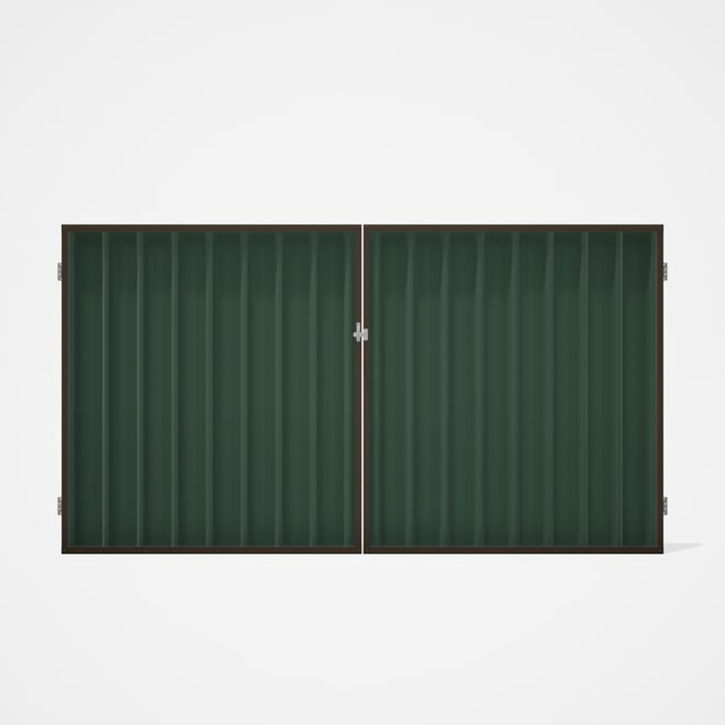 Good Neighbour® Superdek® Double Gate Standard .32 BMT 1.8m High Sheet: Rivergum, Frame: Banyan Brow