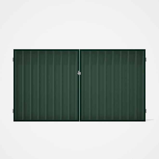 Good Neighbour® Superdek® Double Gate Standard .32 BMT 1.8m High Sheet: Rivergum, Frame: Caulfield G