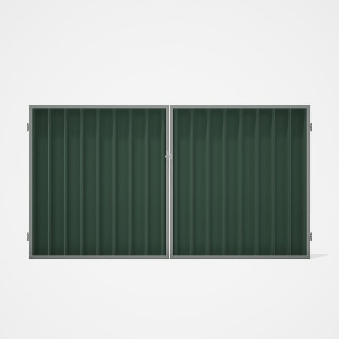 Good Neighbour® Superdek® Double Gate Standard .32 BMT 1.8m High Sheet: Rivergum, Frame: Gull Grey