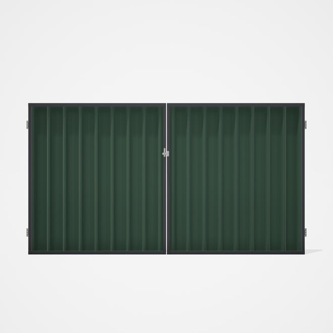 Good Neighbour® Superdek® Double Gate Standard .32 BMT 1.8m High Sheet: Rivergum, Frame: Granite