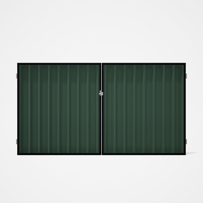 Good Neighbour® Superdek® Double Gate Standard .32 BMT 1.8m High Sheet: Rivergum, Frame: Gun Metal G
