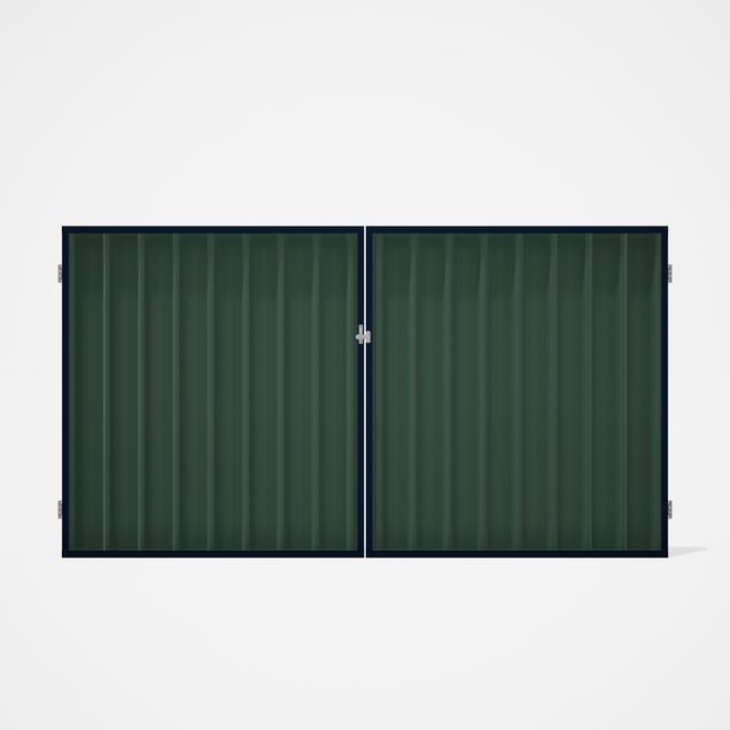Good Neighbour® Superdek® Double Gate Standard .32 BMT 1.8m High Sheet: Rivergum, Frame: Mountain Bl