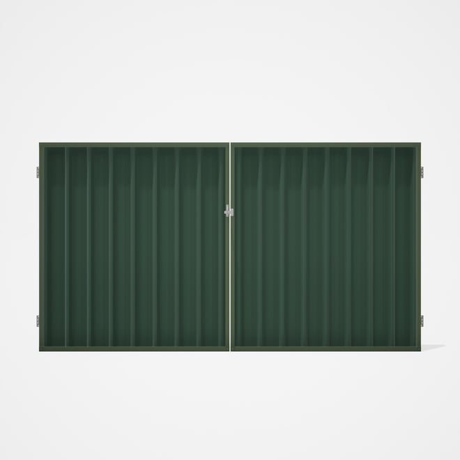 Good Neighbour® Superdek® Double Gate Standard .32 BMT 1.8m High Sheet: Rivergum, Frame: Mist Green