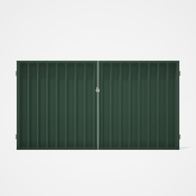 Good Neighbour® Superdek® Double Gate Standard .32 BMT 1.8m High Sheet: Rivergum, Frame: Rivergum