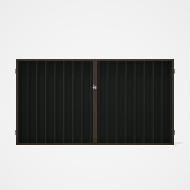 Good Neighbour® Superdek® Double Gate Standard .32 BMT 1.8m High Sheet: Slate Grey, Frame: Banyan Br