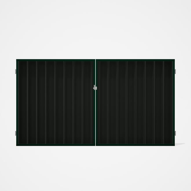 Good Neighbour® Superdek® Double Gate Standard .32 BMT 1.8m High Sheet: Slate Grey, Frame: Caulfield