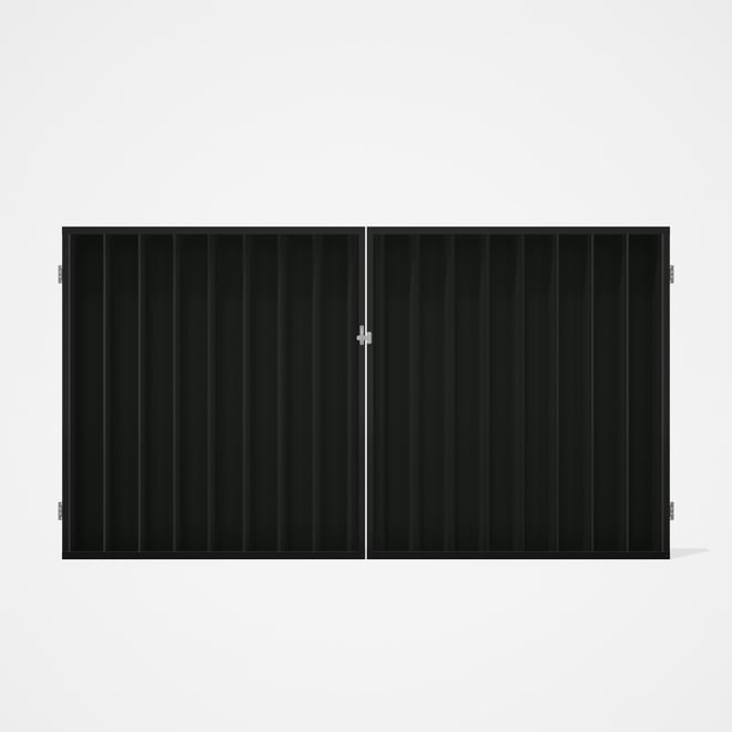 Good Neighbour® Superdek® Double Gate Standard .32 BMT 1.8m High Sheet: Slate Grey, Frame: Ebony